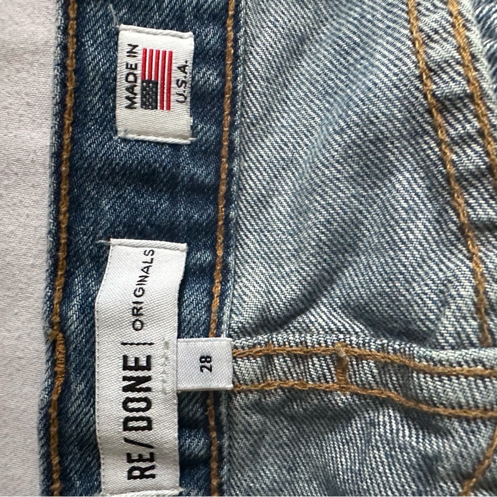 RE/DONE Originals High Rise Button Fly Jeans 28 Made in USA Vintage Wash - Picture 6 of 11
